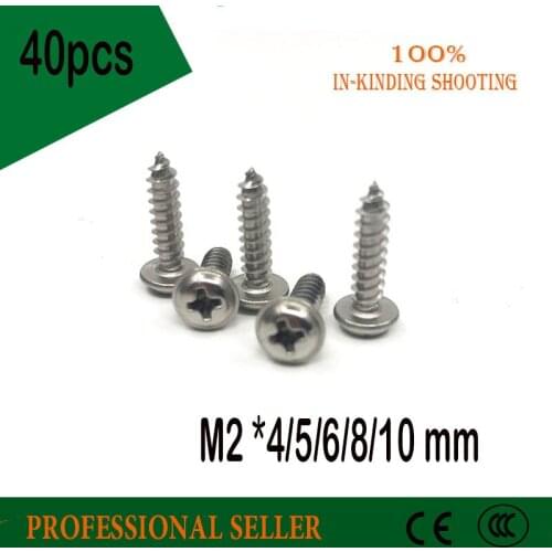 M2 *4/5/6/8/10 mm 304 stainless steel Cross Round Head Self Tapping Screw With Pad Pan Head Tapping Screws