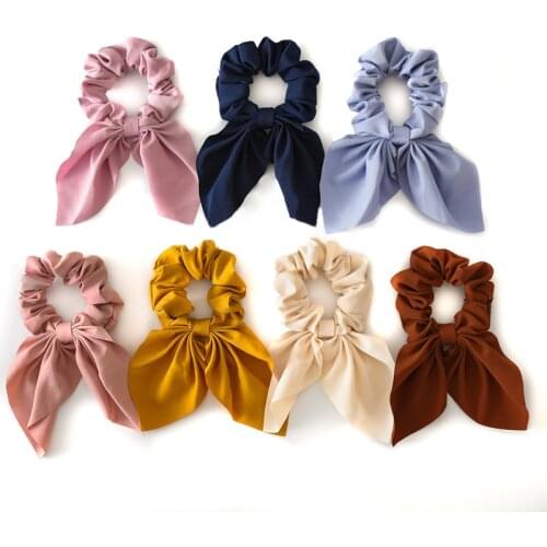 Silk scrunchie bunny ears fashion headband hair accessories band accessories for women headbands pack bandeau opaska tie wrap
