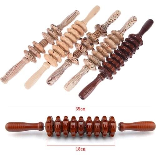 Deep Relax Gear Massage Stick Sports Full Body Muscle Massager Wood Roller Stick Trigger Point Recovery Tool