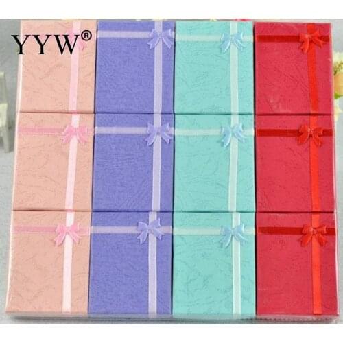 16pcs Jewelry Sets Display Box Cardboard for Necklace Earrings Ring Box Packaging Gift Box Satin Ribbon Display Boxes Jewelry