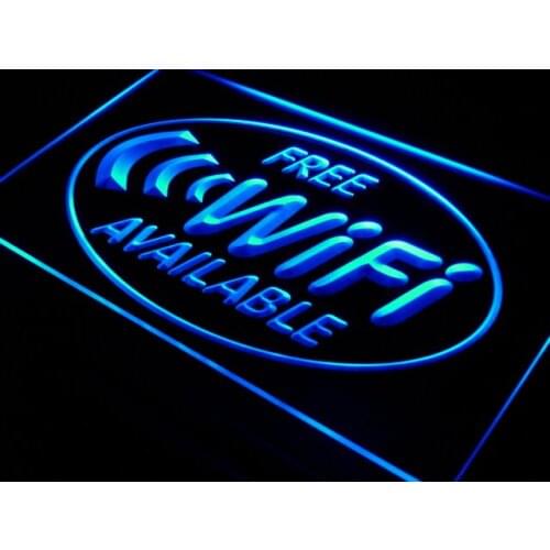 I571 Free Wi-Fi Internet Access Cafe LED Neon Light Light Signs On/Off Swtich 20+ Colors 5 Sizes