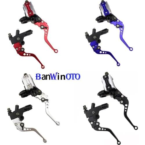 Universal Motorcycle 7/8"(22 mm) CNC Front Brake Clutch Master Cylinder Lever Set Reservoir
