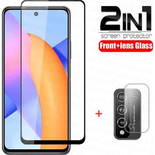 2in1 Tempered Glass for Huawei Honor 10x Lite 10i Screen Protector Front+Camera Protective Glass for honor 10 x lite 6.67'' Film