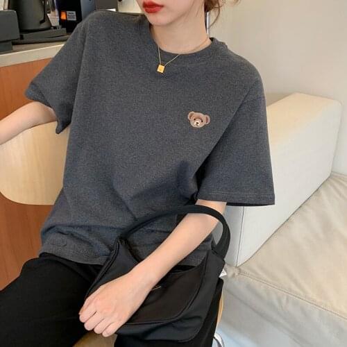 Spring/Summer 2021 New Korean Version of Loose Cartoon Embroidery Student Casual Jacket Wearing Short-sleeved T-shirt Women