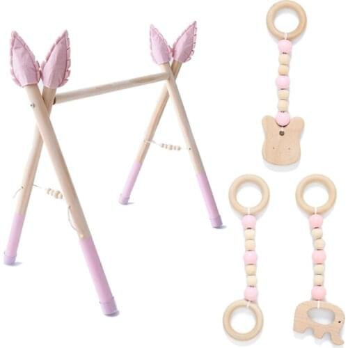 1Set Nordic Style Baby Gym Play Nursery Sensory Ring-pull Toy Wooden Frame Infant Room Toddler Clothes Rack Gift Kids Room