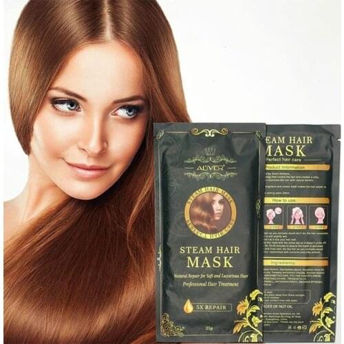 1 PC Aliver Automatic Heating Steam Hair Mask Moisturizing Nourish Keratin Argan Oil Treatment