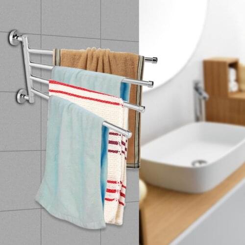 13.78" Anti-rust Stainless Stainless Steel Rotating Towel Rack Bath Rail Hanger Towel Holder Swivel Bars Bathroom Wall Mounted