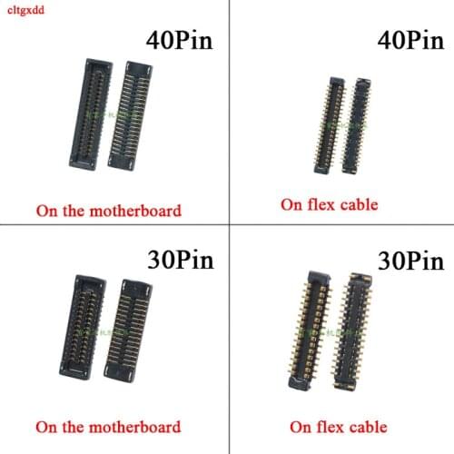 2pcs LCD display FPC Connector USB charging dock Port on mainboard/flex cable for Xiaomi Redmi 7 7A 30Pin 40Pin