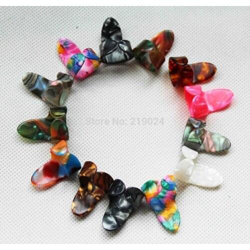 20 pcs Mixed Colorful Finger Nail Guitar Picks Celluloid Heavy Picks