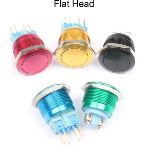 22mm Aluminum oxide press button switch 1NO momentary Car flat waterproof reset Push Button Switch