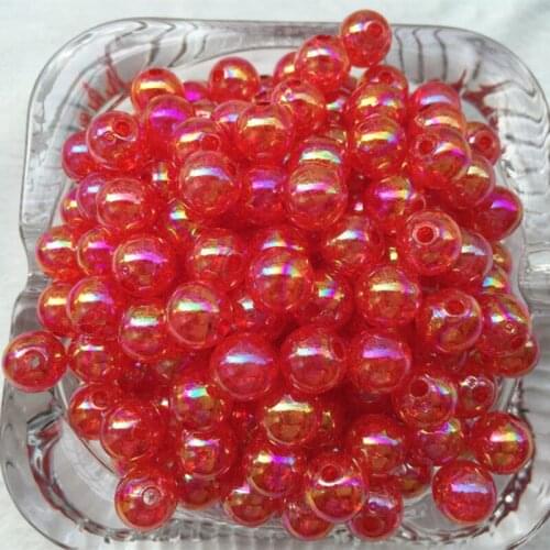 40pcs 8mm Red AB Chunky crack Beads Jewelry Bubblegum Necklace