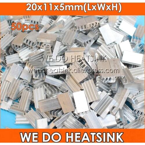 WE DO HEATSINK 50pcs 20x11x5mm Extruded Aluminum Radiators Aluminium Heatsink Cooler For IC DC Converter Fans & Cooling