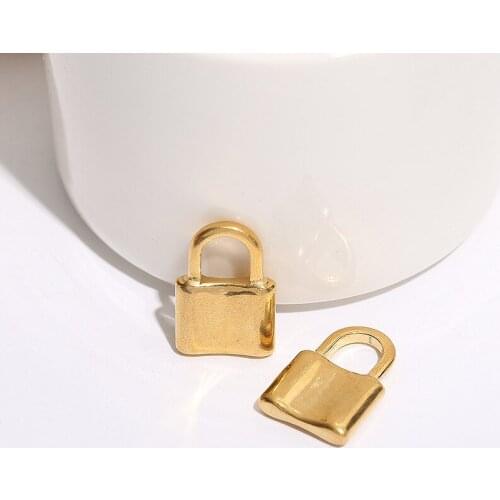 5 pcs Stainless Steel Padlock Pendant Necklace Lock Charm Pendant DIY Handmade Bracelet Necklace Jewelry Making Accessories