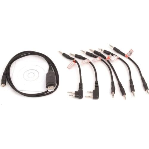 6 in 1 USB Programming Cable For YAESU BAOFENG BF-888S UV-5R For KENWOOD PUXING For Motorola For IC Radio Walkie Talkie