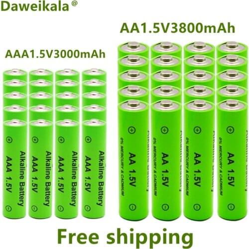 AA + AAA rechargeable AA 1.5V 3800mAh/1.5V AAA 3000mah Alkaline battery flashlight toys watch MP3 player replace Ni-Mh battery