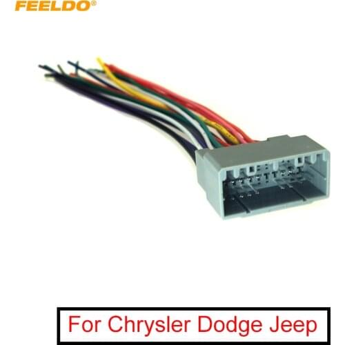FEELDO Car Audio Radio Wire Harness Plug Cable For Chrysler Dodge Jeep Install Aftermarket Stereo Wire Adatper #FD3145