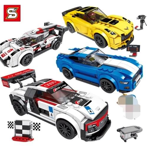 SEMBO Blocks Famous Car Cute Vehicle Model Super Race Car Building Bricks Educational Toy Boy Gift Kids Toys for Children 607025