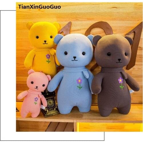 Large 40cm lovely flower teddy bear cartoon bear plush toy soft doll birthday gift b2023