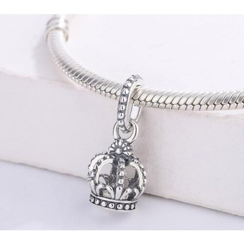 Fashion 925 Sterling Silver Hollow Imperial Queen Crown Charm Pendant Bracelet DIY Jewelry Making For Original Pandora
