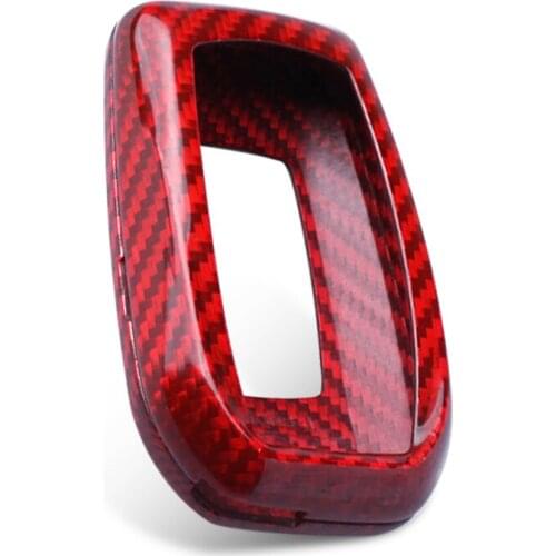 1 Set Red Carbon Fiber Car Remote Key Case Fob Shell Cover Decoration Fit for Toyota Alphard RAV4 Hilux