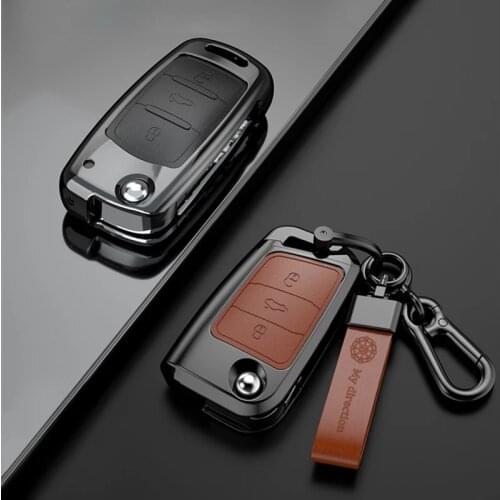 For VW Volkswagen Polo Golf 4 5 6 7 T5 MK7 Tiguan Passat B6 B5 Skoda Octavia A5 A7 Seat Leon FR 2 Ibiza Ateca Car Key Case Cover