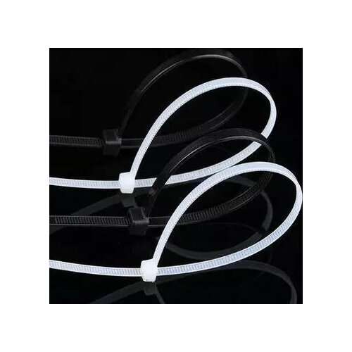 100pcs 4mm x 150mm black white Nylon Plastic Zip Trim Wrap Cable Loop Ties Wire Self-Locking 4*150mm