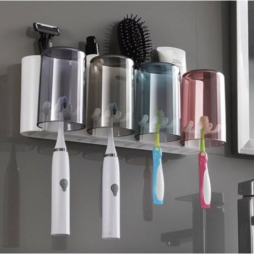 Adsorption Inverted Toothbrush Holder Automatic Toothpaste Squeezer Dispenser Storage Rack Bathroom Accessories