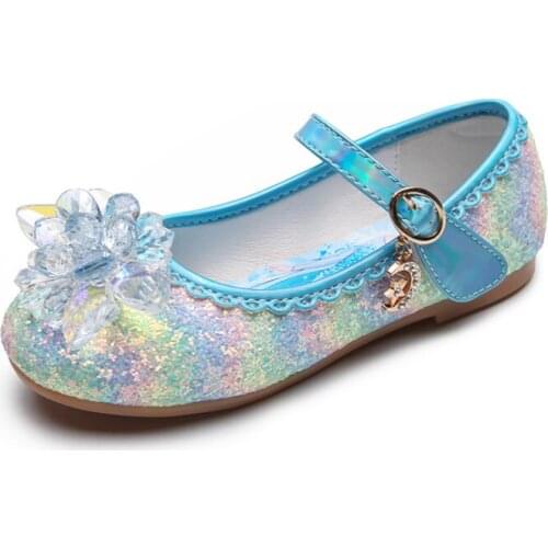 Disney kids girls crystal sandals fashion Frozen cosplay dance shoes high quality toddler anti-slippery summer princess sandals