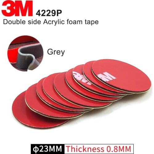 23mm circle die cut Gray 3M 4229P thickness 0.8mm Double Sided Acrylic Foam Tape,20Pcs/Lot