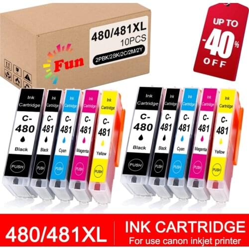 FUN printing for canon PIXMA TS704 TR7540 TR8540 TS6140 TS8140 TS9140 TS9540 TS9541C PGI-480 CLI-481 compatible ink cartridge