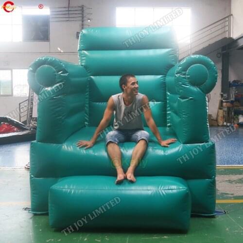 Free door shipping giant inflatable sofa chair with air blower for sale, commercial king queen inflatable throne chairs