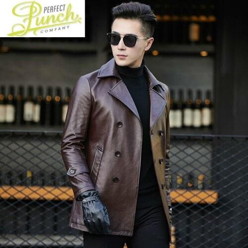 Men Jacket Genuine Cow 2021 Vintage Spring Autumn Cowhide Coat Real Leather Jackets Veste Moto Homme AY7707 YY474