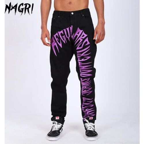 NAGRI Men Jeans Streetwear Hip Hop Jeans Fashion Casual Denim Pants Skateboard Jeans Men Trousers