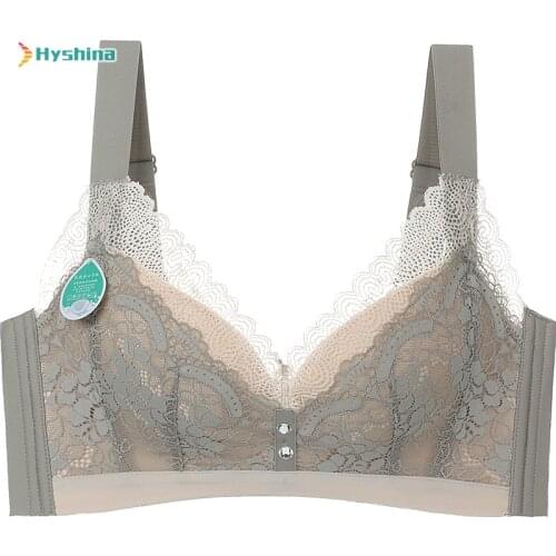 Large Size Large Cup Thin Style Breathable Lace Underwear Womens Rimless Bra