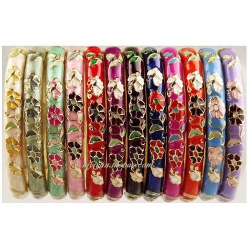 Wholesale10pcs Superb Floral Popular Hand Enamel Cloisonne Bracelet>>> women jewerly Free shipping