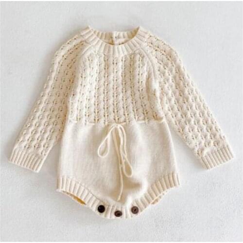 Autumn Baby Clothes Girls Romper Baby Jumpsuit Baby Clothes Long Sleeve Baby Girl Knit Hollow Out Rompers