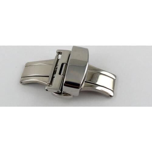 Parnis 18mm width Polished 316L Stainless steel Watch buckle Deployant clasp fit for mens watch Bu9