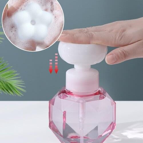 Flower Shape Foam For Soap Dispenser Foaming Pump Plastic Clear Bottle Travel Shower Gel Foam Pump Bottle For Bathroom