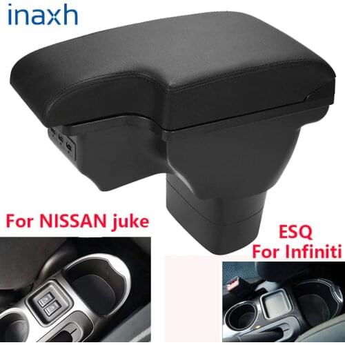 For NISSAN juke Armrest box For Infiniti ESQ Car armrest 2010-2019 accessories interior storage box Retrofit parts USB LED
