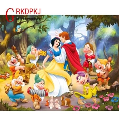 Full Square 5D DIY Diamond embroidery fairy tale Diamond Painting Cross Stitch snow White Mosaic Seven Dwarfs Unfinished Decor