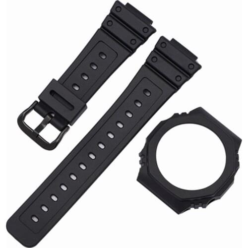 Durable Drop Resistant Replacement Strap + Case For Casio G-shock GA-2100 GA-2110 Silicone Waterproof Bracelet WatchBand Strap