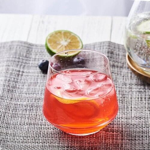 Hand Painted Tulip Glass Cup Office Ice Coffee Mug Soda Water Glass Juice Drink Mug Heat-Resistant Breakfast Milk Oatmeal Cup