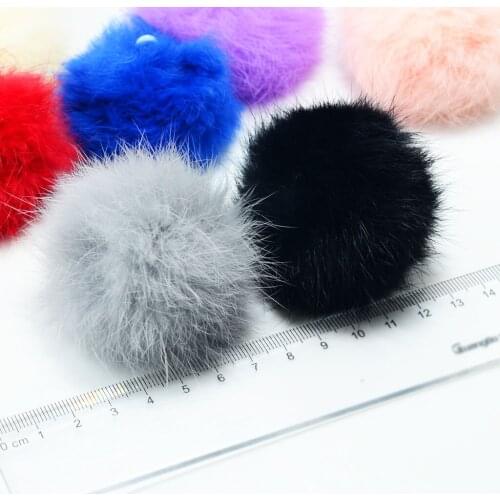 8 Pieces DIY Faux Rabbit Fur Pompom Balls for Key Chain Car Handbag Decoration