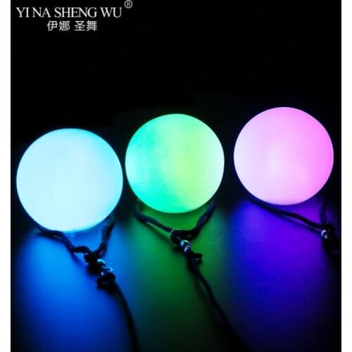 1 Pair Belly Dance Balls RGB Glow LED POI Thrown Balls For Belly Dance Hand Props Stage Performance Accessories POI thrown Balls