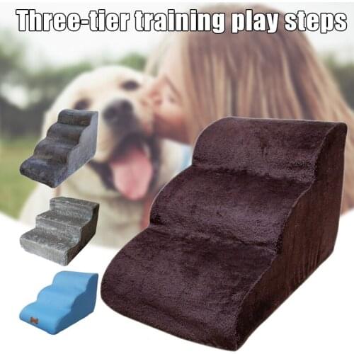 Ne Comfort Pet Dog Ladder Sponge Ladder Easy Removal Washable Climbing Steps for Pets Small Dog Cat Climbing Sofa Or Bed SMR88