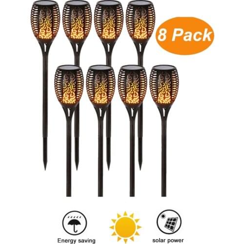 2-8 pcs Solar Light Upgraded Flickering Flames Torches Lights Outdoor Solar Landscape Torch Light for Patio