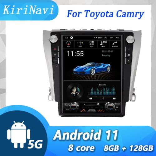 KiriNavi Vertical Screen Tesla Style 12.1'' Android 9.0 Car Radio GPS Navigation For Toyota Camry Car Dvd Multimedia 2012-2015