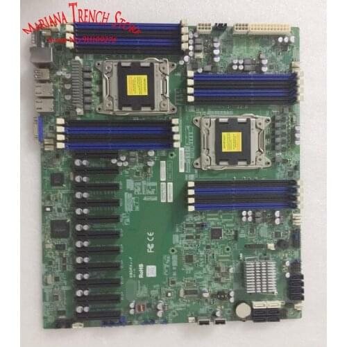 Original Disassemble Motherboard for Supermicro X9DRX+-F dual X79 motherboard 10 PCI 3.0 slots dual 2011