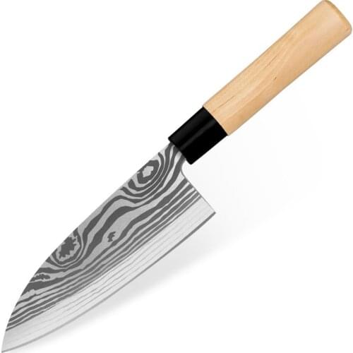 Japanese Kitchen Knife Wood Handle Salmon knives Laser Damascus Chef Knife Stainless Steel Japan Sashimi Sushi Tool 12'' 30cm