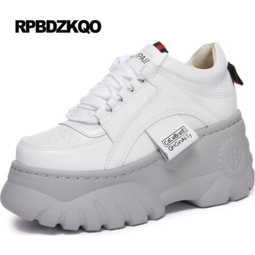 Designer women round toe muffin elevator creepers platform shoes genuine leather harajuku thick sole handmade lace up fur custom